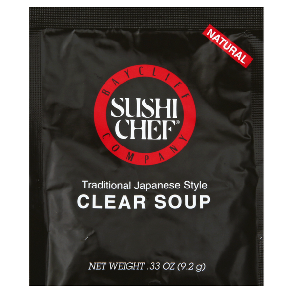 Asian Foods Sushi Chef Clear Soup, Traditional Japanese Style hero