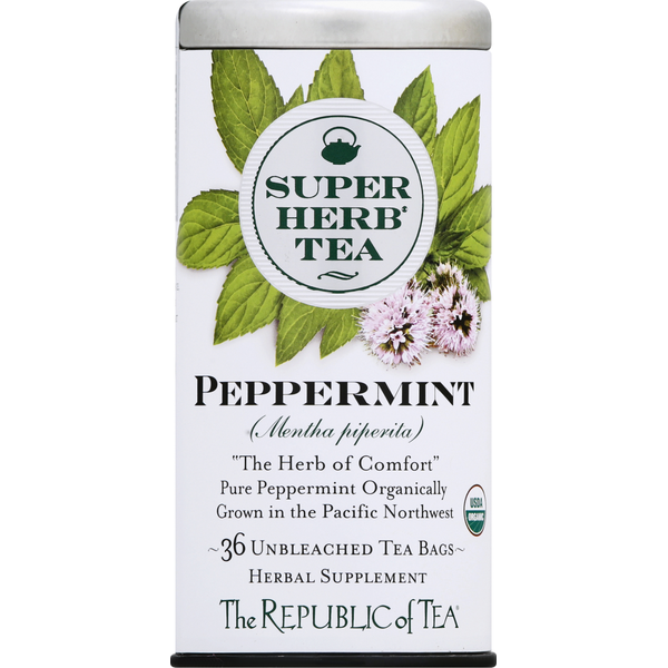 Tea The Republic of Tea SuperHerb Tea, Peppermint, Bags hero