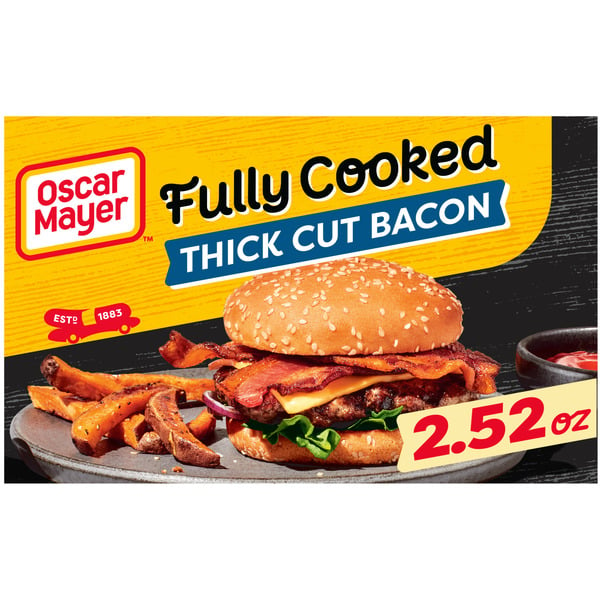 Bacon & Breakfast Meat Oscar Mayer Fully Cooked Thick Cut Bacon hero