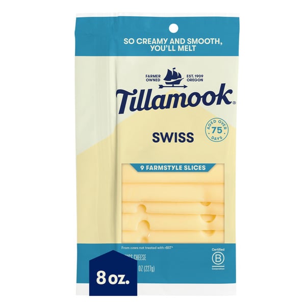 Packaged Cheese Tillamook Farmstyle Swiss Cheese Slices hero