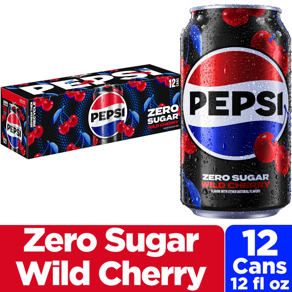 Soft Drinks Pepsi Zero Sugar Wild Cherry hero