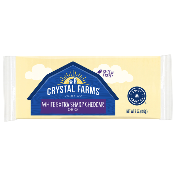 Specialty Cheeses Crystal Farms Cheese, White Extra Sharp Cheddar hero