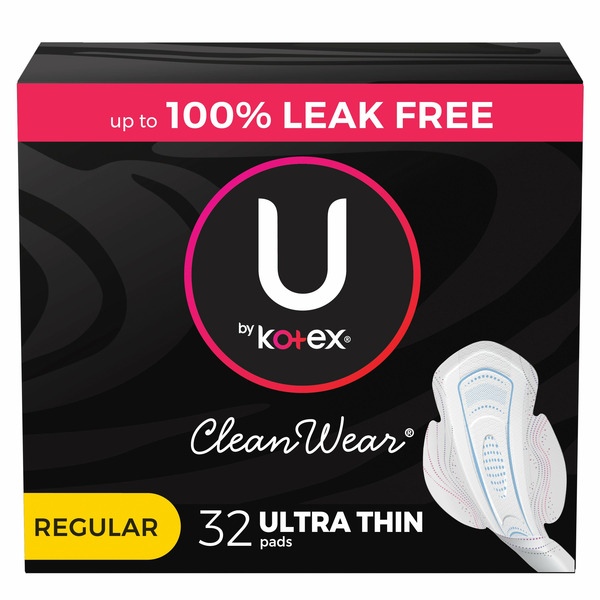 Feminine Care U by Kotex CleanWear Ultra Thin Pads with Wings, Regular Absorbency hero