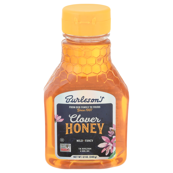 Honeys, Syrups & Nectars Burleson's Honey, Clover, Mild, Fancy hero