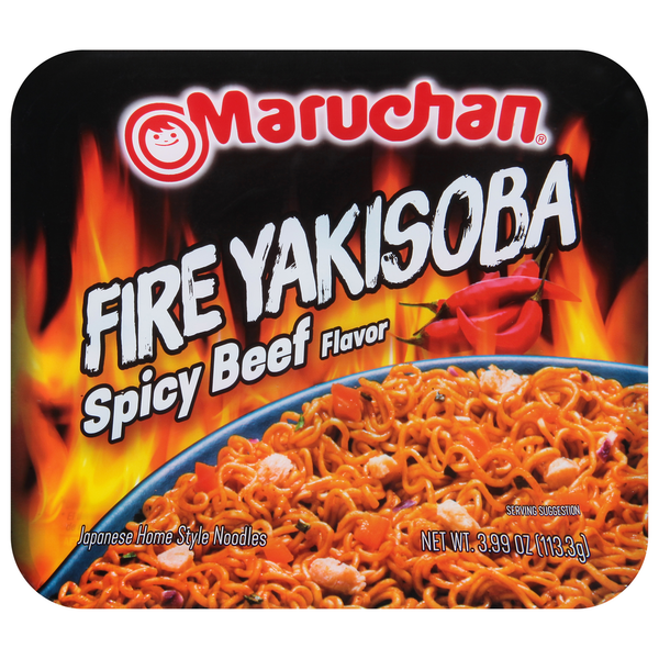 Dry Pasta Maruchan Fire Yakisoba, Spicy Beef hero