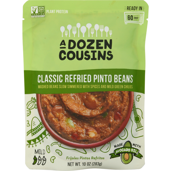 Canned Meals & Beans A Dozen Cousins Pinto Beans, Refried, Classic, Mild hero