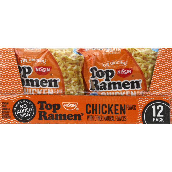 Soup, Broth & Bouillon Nissin Top Ramen Soup, Ramen Noodle, Chicken Flavor hero