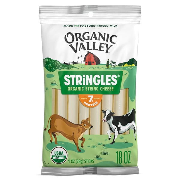 Packaged Cheese Organic Valley® Stringles Organic Mozzarella Cheese Sticks hero