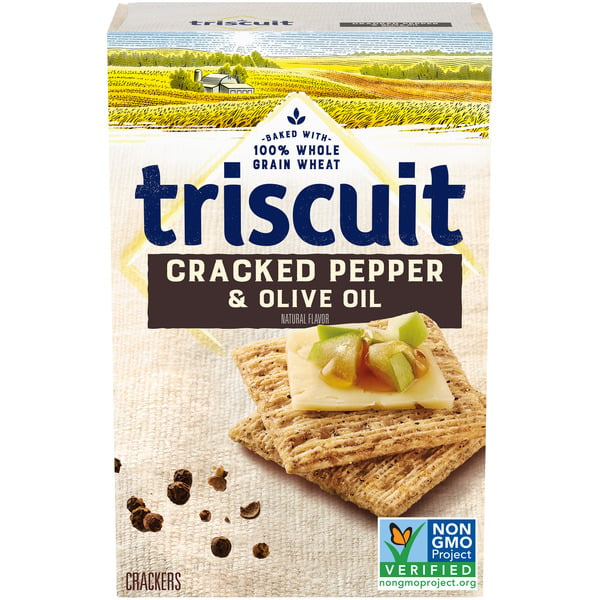 Crackers Triscuit Cracked Pepper & Olive Oil Whole Grain Wheat Crackers hero