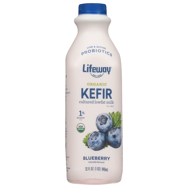 Yogurt Lifeway Blueberry Organic Kefir Natural Cultured Lowfat Milk hero