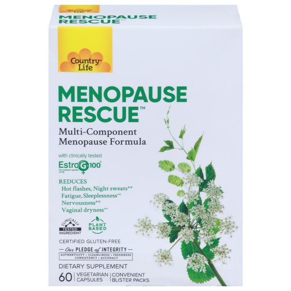 Vitamins & Supplements Country Life Menopause Rescue, Vegetarian Capsules hero