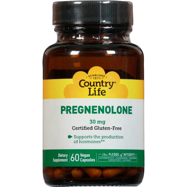 Vitamins & Supplements Country Life Pregnenolone, 30 mg, Vegan Capsules hero