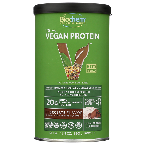 Protein & Meal Replacements Biochem Vegan Protein Chocolate hero