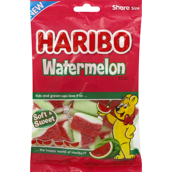 HARIBO Gummi Candy, Watermelon, Soft & Sweet, Share Size hero