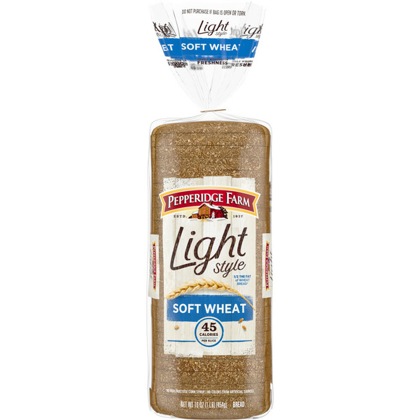 Fresh Baked Bread Pepperidge Farm Light Style 100% Whole Wheat Bread hero