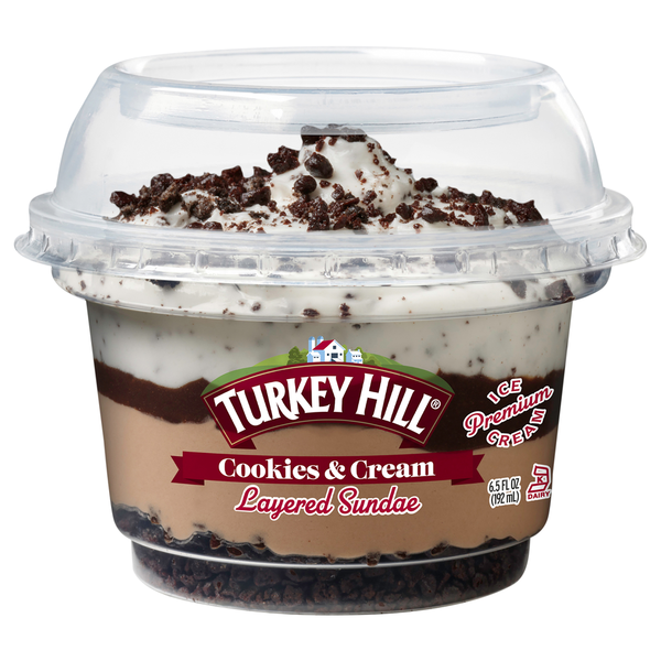 Ice Cream & Ice Turkey Hill Sundae, Layered, Cookies & Cream hero