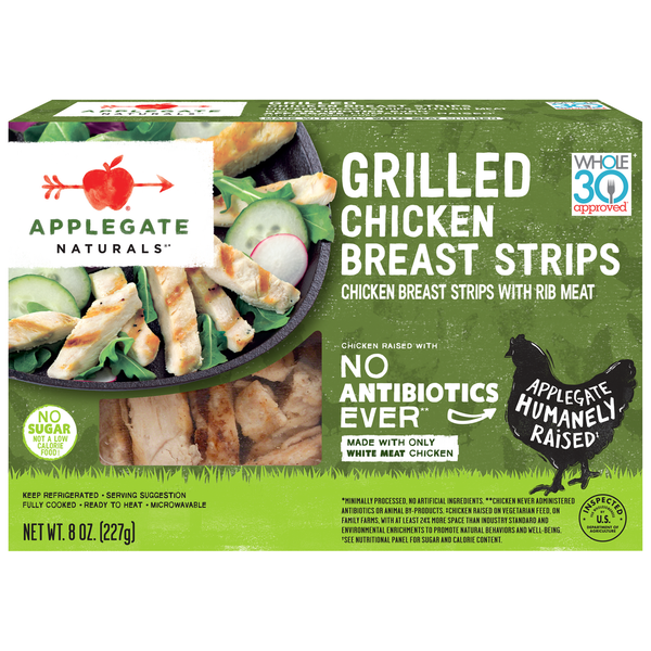 Packaged Poultry Applegate Naturals  Naturals Grilled Chicken Breast Strips hero