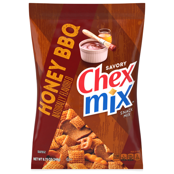 Chips & Pretzels Chex Mix Snack Mix, Honey BBQ, Savory hero