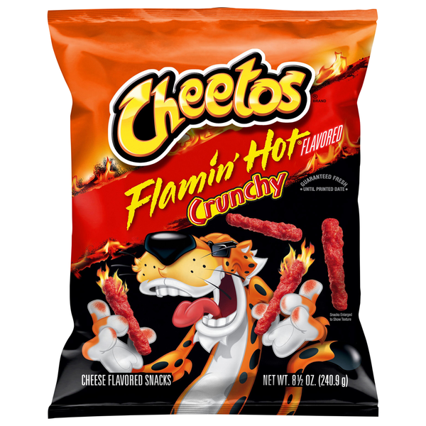 Chips & Pretzels Cheetos Crunchy Cheese Flavored Snacks, Flamin' Hot Flavored hero