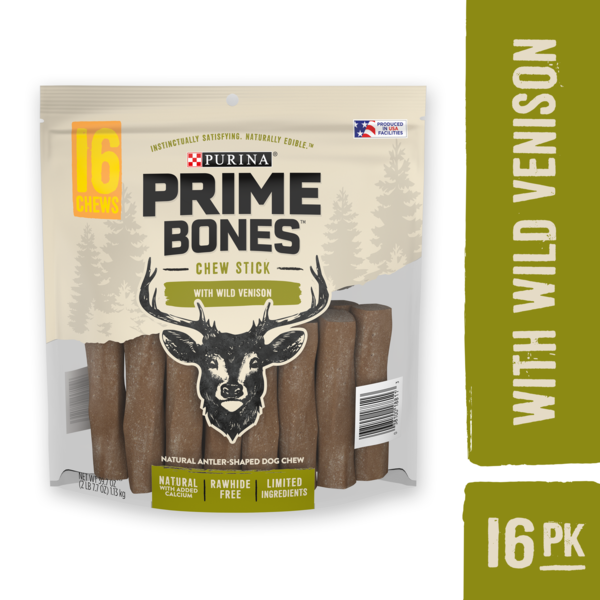 Dog Food & Care Purina Prime Bones Bones Made in USA Facilities Limited Ingredient Medium Dog Treats, Chew Stick With Wild Venison hero