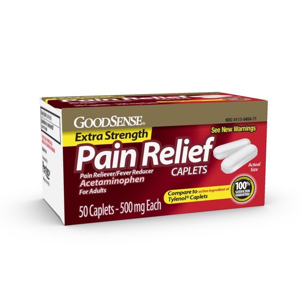 Muscles, Joints & Pain Relief Good Sense 500mg Extra Strength Pain Reliever Fever Reducer Acetaminophen Caplets hero