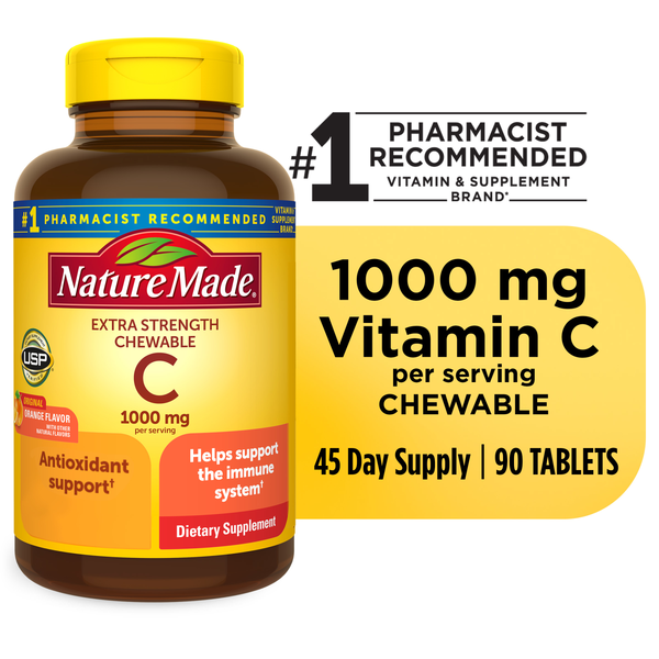 Vitamins & Supplements Nature Made Extra Strength Dosage Chewable Vitamin C 1000 mg per serving Tablets hero