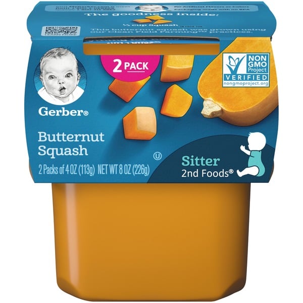 Baby Food & Formula Gerber Baby Food Butternut Squash Clean Label Project Tubs hero