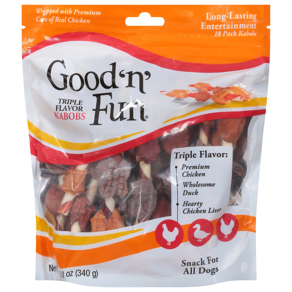 Dog Treats & Chews Good 'n' Fun Kabobs, Triple Flavor, 18 Pack hero