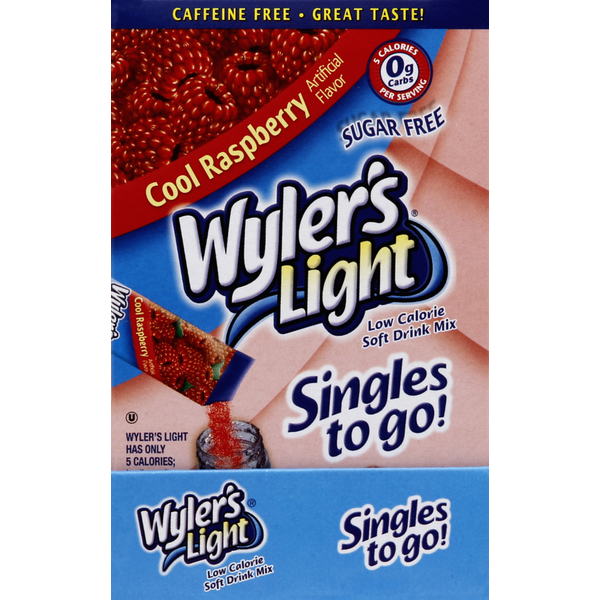 Cocoa & Drink Mixes Wylers Soft Drink Mix, Low Calorie, Sugar Free, Cool Raspberry hero