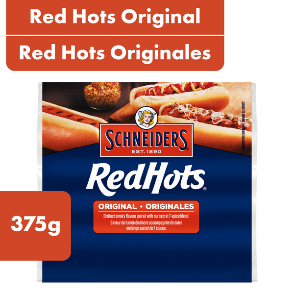 Hot Dogs, Bacon & Sausage Schneiders Red Hots Original Hot Dogs hero