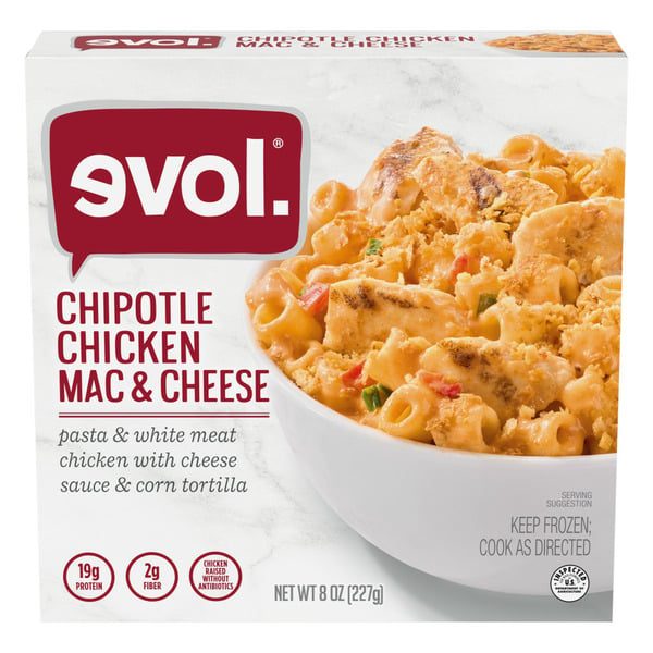 Frozen Meals Evol Chipotle Chicken Mac and Cheese, Frozen Meal hero