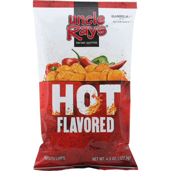 Chips & Pretzels Uncle Ray's Potato Chips, Hot Flavored hero