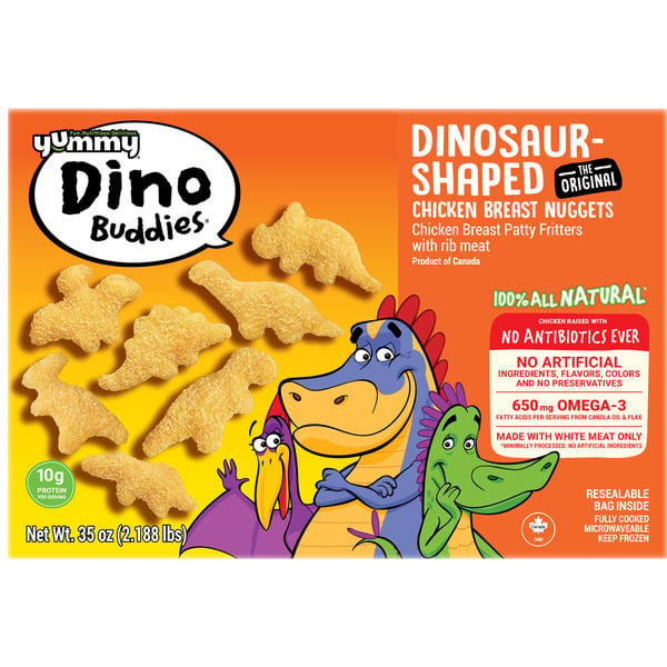 Frozen Meat & Seafood Yummy Dinosaur-Shaped Chicken Breast Nuggets hero