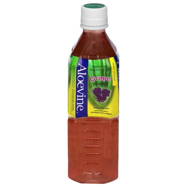 Juice & Nectars Aloevine Aloe Vera Drink, Refreshing, Grape hero