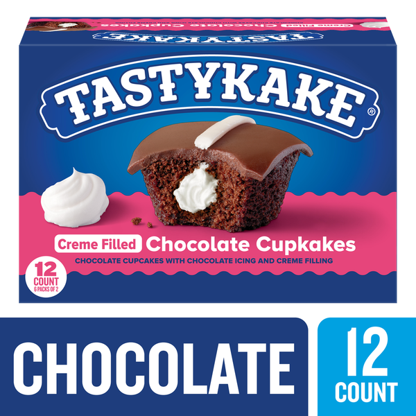 Cookies & Cakes Tastykake Creme Filled Chocolate Cupcakes hero