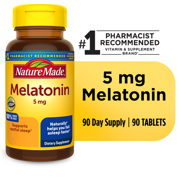 Sleeping Aids Nature Made Melatonin 5 mg Tablets hero