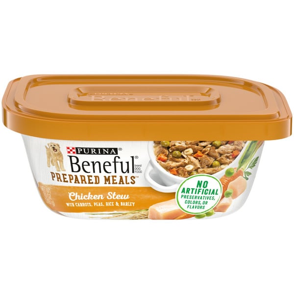 Water, Seltzer, Sparkling Water Purina Beneful High Protein Wet Dog Food With Gravy, Prepared Meals Chicken Stew hero