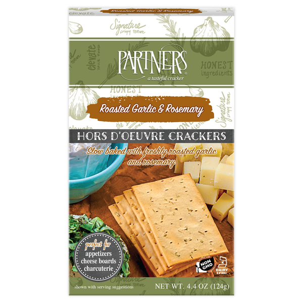 Crackers PARTNERS Roasted Garlic & Rosemary Hors d'Oeuvre Crackers hero