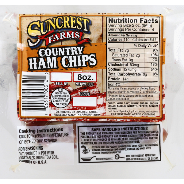 Packaged Meat Suncrest Farms Country Ham, Chips hero