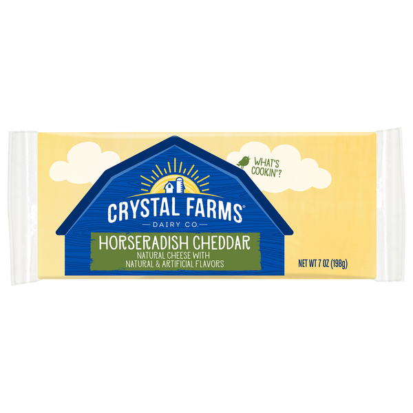 Packaged Cheese Crystal Farms Cheese, Natural, Horseradish Cheddar hero