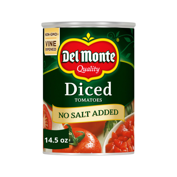 Canned & Jarred Vegetables Del Monte No Salt Added Diced Tomatoes hero