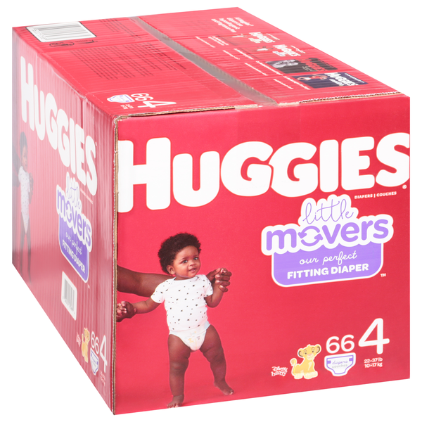 Diapers & Wipes Huggies Little Movers Baby Diapers, Size 4 (22-37 lbs) hero