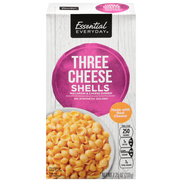 Instant Foods Essential Everyday Macaroni & Cheese Dinner, Three Cheese Shells hero