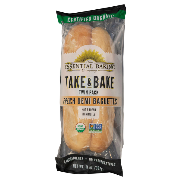 Bread The Essential Baking Company French Demi Baguettes, Take & Bake, Twin Pack hero