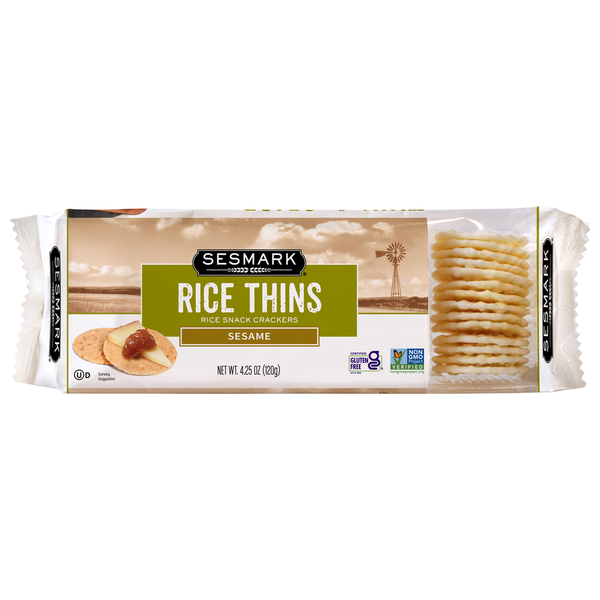 Crackers Sesmark Rice Thins, Sesame hero