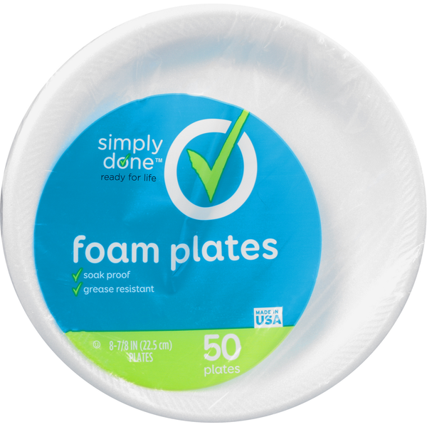 Plates, Bowls, Cups & Flatware Simply Done 8-7/8" Foam Plates hero