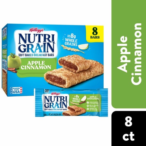 Breakfast/Granola Bars & Pastries Kellogg’s Nutri-Grain Soft Baked Breakfast Bars, Kids Snacks, Whole Grain, Apple Cinnamon hero