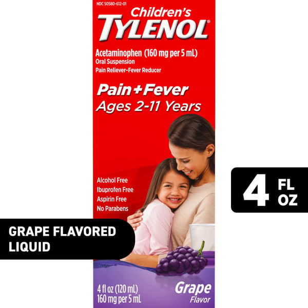 Baby First Aid & Vitamins TYLENOL Pain + Fever Relief Cold Medicine, Grape hero