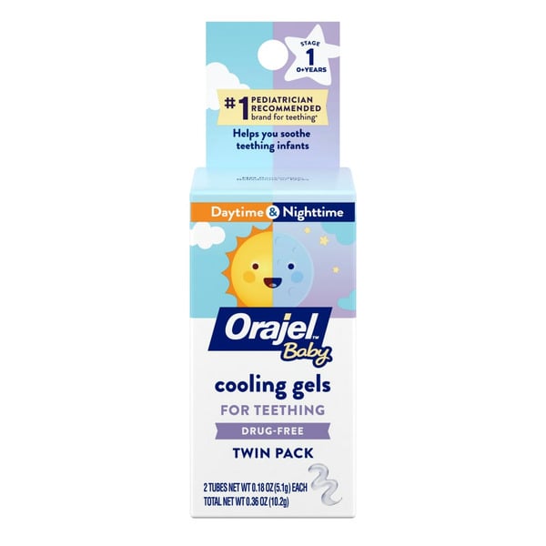 Baby First Aid & Vitamins Orajel Daytime & Nighttime Non-Medicated Cooling Gels for Teething hero