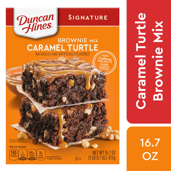 Doughs, Gelatins & Bake Mixes Duncan Hines Caramel Turtle Brownie Mix, Baking Mix hero